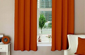 Lushomes Room Darkening Curtains 5 feet, Mango Yellow Window Curtains with 8 Metal Eyelets (54 x 60 inches, Single pc)