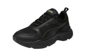 PUMA , Women, Cassia Res, Black-Black-Team Gold, Sneaker, 6UK, (40650102)