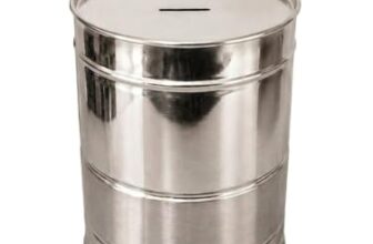 EvoFlex Premium Stainless Steel Fixed Piggy Bank Money Saving Box | Large Capacity Non-Openable Coin Bank for Kids, Adults, Home, Office & Gifts