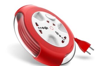 Goldmedal Krysta 2 Pin Heavy-Duty 5-Meter Cable Extension Cord |Master Switch with Indicator|Universal Sockets | Ultra-Smooth Rotation Extension Board for Home & Office| (White and Red)