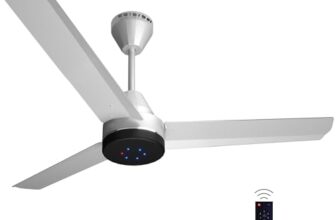 Colorbot Stella BLDC Ceiling Fans 1200mm | BEE 5 Star Rated Power Saver | AeroQuiet+ Technology | 370 RPM | Remote Control (Boost, Timer, LED, Reverse Mode) | 4 Years Warranty (Arctic White)