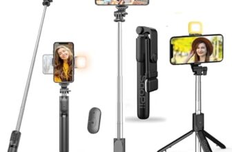 SOOPII K2 Selfie Stick with Tripod Stand, 3 in 1 Multifunctional design, Rechargable LED Light with Two Brighness Levels for Make up, Selfie, Vlogging & Photo Shoot, Selfie stick with Bluetooth Remote