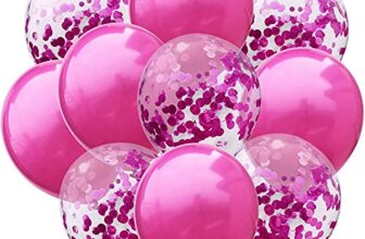Crackles Pink HD Metallic Chrome & Clear Confetti Shining Glitter Balloons Set For Birthday, Anniversary, Welcome and All Party Celebration Decoration Supplies (A Set Of 10 Pcs), Gold, Large (P-PCONFETTI-45-IP)