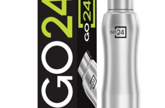 Go24 pexpo Bistro ISI Certified Stainless Steel Fridge Water Bottle 1000ml, Silver | Single Wall | Leakproof | Ideal for Home, Office, Gym, School, Yoga, Trekking