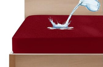 GADDA CO 100% Waterproof Premium Mattress Protector for Double Bed King Size 78×72 Inches / 6.5×6 ft| Cotton Feel Mattresses Cover |360° Elastic Fitted | Fits Upto 10 Inch | Bed Cover | Maroon