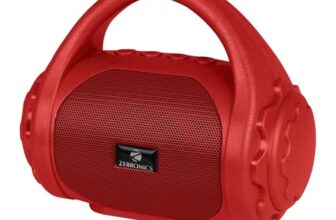 Zebronics ZEB-COUNTY 3W Wireless Bluetooth Portable Speaker With Supporting Carry Handle, USB, SD Card, AUX, FM & Call Function (Red)