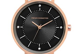 French Connection Leather Analog Black Dial Women’s Watch-Fcn00010C, Band_Rose Gold