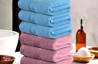 Urbane Home Pack of 6 Cotton Hand/Face Towels for Men & Women | Easily Washable | Workout Gym Napkins for Men | Pocket Towel – Pink & Sky Blue