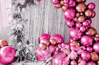 Just Party 25Pcs Rose Gold & 25Pcs Pink Metallic Chrome Balloons with Shiny Surface For Birthdays/Anniversary/Engagement/Baby Shower/bachelorette Party Decorations (Pack of 50)