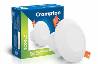 Crompton Star Deep Glaze Downlighter 3W Round Ceiling Light (Cool Day Light, Pack of 1)| Cut Out Size :1524mm