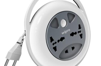 Wipro North West Flex Box Extension Cord with 2 Universal 3 Pin Socket & 1 Units of 2 Pin Sockets,with Master Switch & Indicator | 5 mtr Long Copper Wire | Power Strip for Home, Office | Pack of 1