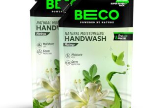 Beco Moisturising Liquid Handwash – Moringa Fragrance | Pack of 2 | 675 ml | 8-hr moisture lock | Natural, Paraben free, Chemical Free | Kills 99.99% germs, Safe for all Skin types