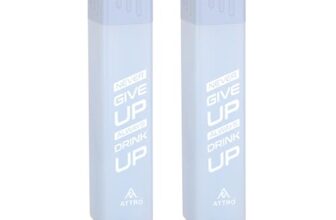 ATTRO Freezy Deluxe 900ml Plastic Water Bottle – Compact & Sleek Square Fridge Bottle, BPA-Free, Leak-Proof, Freezer Safe, Break Proof,Occupies Less Space Set of 2 Grey