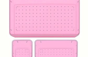 Sulfar 3pcs Bathroom Drawer Tray Dividers Plastic Vanity Organizers Storage Bins For Makeup Dresser Tray (1S+1M+1XL) Pink