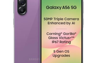 Samsung Galaxy A56 5G (Awesome Violet Glow, 8GB, 256GB) | Metal Frame | Gemini Live | Awesome Intelligence (AI): Circle to Search, Instant Slo-Mo, Auto-Trim, Object Eraser | Flagship Grade Camera