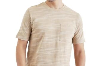 Pivl Men’s Summer Round Neck Half Sleeves self Design t Shirt_Camel_M