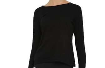 Ap’pulse Women’s Solid Slim Fit T-Shirt (AP-WN-RN-LS-THUMBOPEN-406_Black Small)