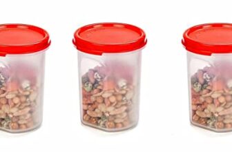 Signoraware Modular Plastic Container Set, 450ml, Set of 3, Red