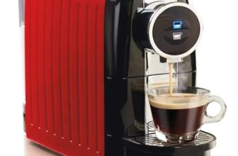 AGARO Galaxy Capsule Coffee Maker, Single Shot Espresso, Powerful 20 Bar Pressure, 650ml Water Tank, Automatic Temperature Control, Custom Brewing Volume, Anti Drip, Metal Body, Red.