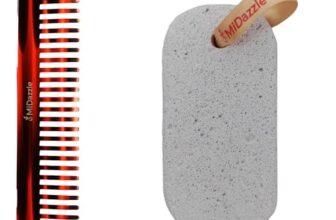Midazzle Handcrafted Hair Comb with Pumice Stone, Set of 2, Capsule Design