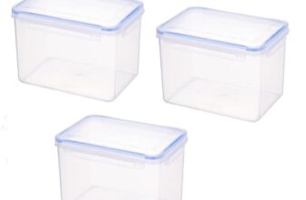 Aristo Lock & Fresh 303 Plastic Storage Container Set of 3-3350 ML, Transparent Clear, large (LOCK&FRESH303)