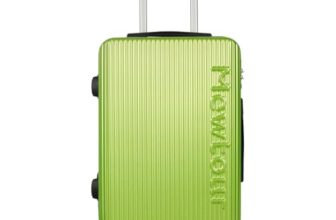 Mewtour 20 Inch Green ABS Zippered Luggage Set, Lightweight with Telescopic Handle, 360° Spinner Wheels, TSA Lock Hard Suitcase