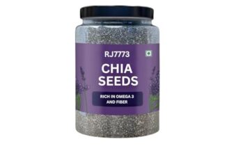 RJ 7773 Chia Seeds – 100% Clean Chia Seeds for Eating | Certified Organic | Seeds for Weight Management | Rich in Calcium, Protein & Fiber, Omega 3 and Antioxidant | Healthy Snacks (1Kg)