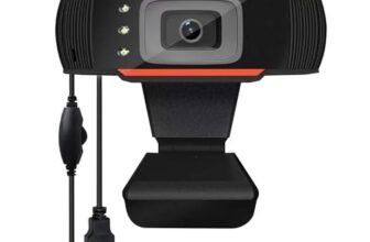 TECHNOVIEW Crisp Pro Digital Zoom 720P Web Camera with 5P HD Quality Lens, CMOS Image Sensor, 24 FPS Video Resolution, Built-in Mic, Auto White Vision, Night Vision and Manual Switch for LED (Black)