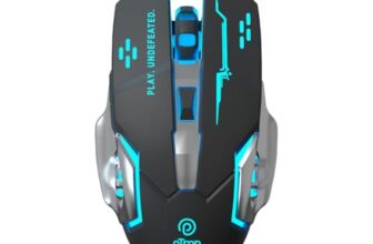 pTron Flick M2 Wireless Gaming Mouse w/RGB Lights, Precision Tracking, Dual Wireless Modes-BT & 2.4GHz, 6 Buttons, Thumb Support, Rechargeable, Ergonomic Design for Laptop, Smartphone, Tablet (Black)