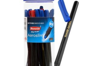 Reynolds AEROSLIM Ball Pen SET – 25 PENS (15 BLUE, 5 Black, 5 Red) | PENS WITH COMFORTABLE GRIP |BALL PENS FOR WRITING | PEN FOR STUDENTS & OFFICE STATIONERY | 0.7 mm TIP SIZE