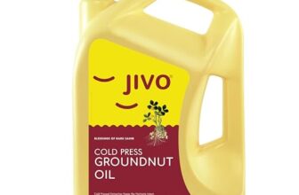 Jivo Groundnut Oil 5 Litre | Cold Pressed, Unrefined Peanut Oil for Cooking | Vitamin A & D Fortified, Chemical-Free Ground Nut Oil