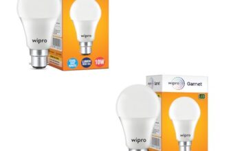 Wipro Garnet 10W LED Bulb for Home & Office |Cool Day White (6500K) | B22 Base|220 degree Light coverage |4Kv Surge Protection |400V High Voltage Protection |Energy Efficient | Pack of 2