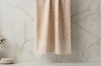 Athom Living Premium Cotton Light Weight Quick-Dry High Absorbent Cotton Bath Towel Beige, 75×150 Cm (Pack of 1)