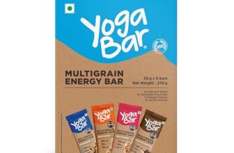 Yoga Bar Multigrain Energy Bar | 2x Nuts & Seeds, 2x Chocolate Chunk Nut, 1x Orange Cashew, 1x Vanilla Almond | Made with 100% Natural Ingredients & No Preservatives (Pack of 6, 35g Each)