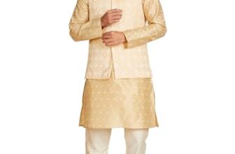 Amazon Brand – Symbol Men’s Kurta Bundi Churidar Set_SY-A23-MNA-BFKC-116_Beige_XL