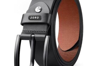 ZORO Men’s Genuine Leather Belt for Men | Casual/Formal | Black | Size – 34