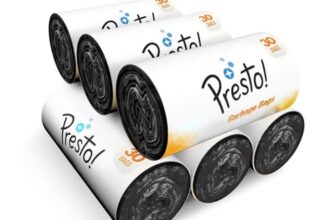 Amazon Brand – Presto! Garbage Bags | Small | 180 Count | 30 Bags X 6 Rolls | 17 X 19 Inches | For Dry & Wet Waste | Black