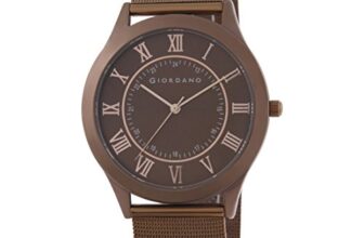 Giordano Luxury Analog Watch for Men – Metalic dial with Roman Markers and 24-Hour Inner Ring, Quartz Movement and mesh Metal Strap A1064-44