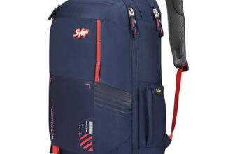 Skybags Porto Weekender 40L Backpack 2 Compartments| Durable Fabric| Padded Laptop Protection Bag (Upto 17-Inch) | Shoe Pocket, Multiple Spacious Pockets | Office, Casual & Outdoor| Unisex| Navy
