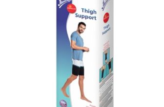 Flamingo Premium Thigh Support – Compression Sleeve for Thigh Pain Relief, Muscle Strain, Sports Injury & Workout Recovery | SIZE – SMALL |