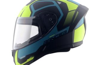 Vega Ranger DX Crew Full Face Motorcycle Helmet with Matte Shell, Shock Absorbing Liner, Comfortable Interior, Ventilated Fit, Lightweight Build, and Trendy Dull Black Neon Yellow Finish Dull Black Neon Yellow-M