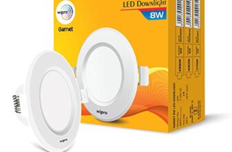 Wipro Garnet 8W Round Downlight Junction Box | Cool White (6500K) | Glare-Free Design | Recessed Downlighter for False Ceiling | Cutout ? 3 inch | Pack of 1, Polycarbonate