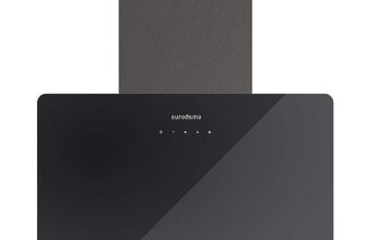 Eurodomo 60 cm 1200 m³/hr angular Kitchen Chimney (HOOD DIAMOND TC BK 60 (EURODOMO), Cassette Filter, Touch Control, Black)