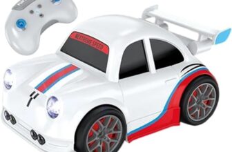 DHRUTOKO RC Remote Control Car for Kids | Rechargeable High Speed Racing Toy Car with LED Lights | 2.4GHz Remote | Indoor & Outdoor | White