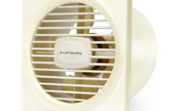 LONGWAY Gusto 6 Inch 150 mm Energy Efficient Exhaust Fan | High Speed Powerful Motor | Noiseless Operation & Easy to Clean | Suitable for Bathroom, Kitchen, Office | 2 Years Warranty (Ivory)
