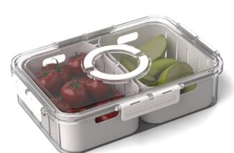 Lifelong 2-Compartment Fridge Storage Box with Lid & Handle | Airtight BPA-Free Plastic Container for Fruits, & Vegetables | Multipurpose Organizer Tray for Kitchen, Refrigerator, Pantry & Meal Prep