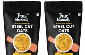 True Elements Steel Cut Oats 500 g*2 – Diabetic Friendly | High in Protein and Fiber | Gluten Free Oats | Healthy Breakfast Cereals