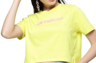 Yellow I-Am-Enough Crop Boxy T-Shirt