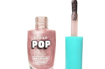 SUGAR POP Nail Lacquer Glitter Finish 01 Rose Quartz – 10 Ml – Quick-Drying | Chip-Resistant | High On Shine | Long-Wear Formula