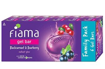 Fiama Gel Bar Blackcurrant And Bearberry, With Skin Conditioners For Moisturized, Radiant & Glowing Skin, 750g (125g – Pack of 6), Soap for Women & Men, For All Skin Types